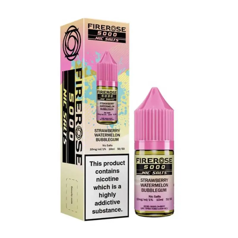 Strawberry Watermelon Bubblegum Nic Salt E-Liquid by Firerose 5000 Nic salt 10ml